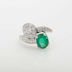 Vintage 1940s RETRO $5000 3ct Emerald Ring